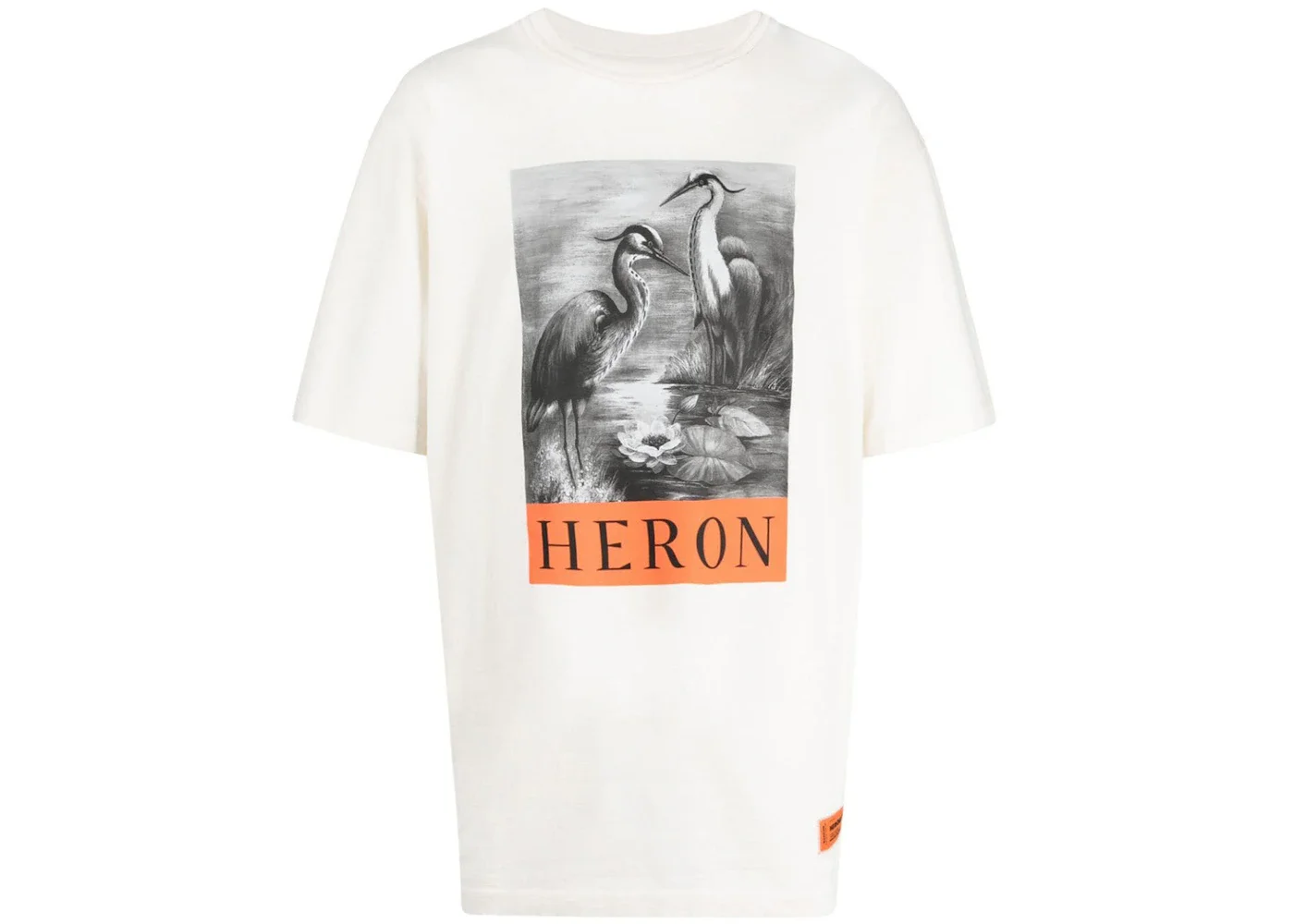Heron Preston Herons Sketch Oversized T-Shirt White/Black/Orange - 1