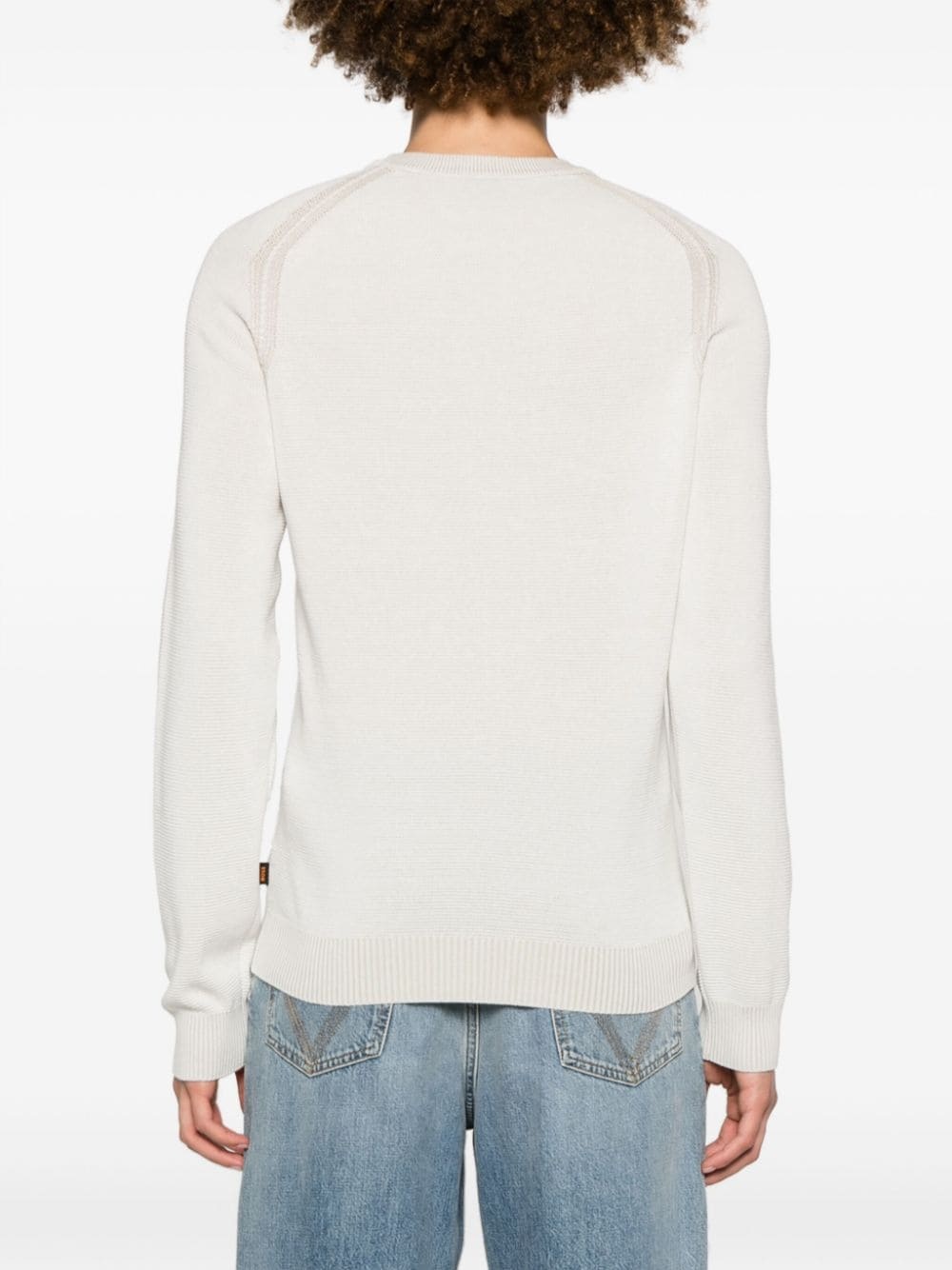 crew-neck cotton blend jumper - 4