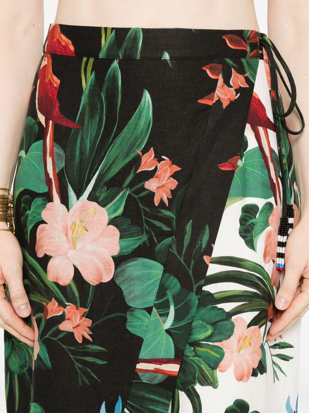 Midnight Macaw Fiesta midi skirt - 5