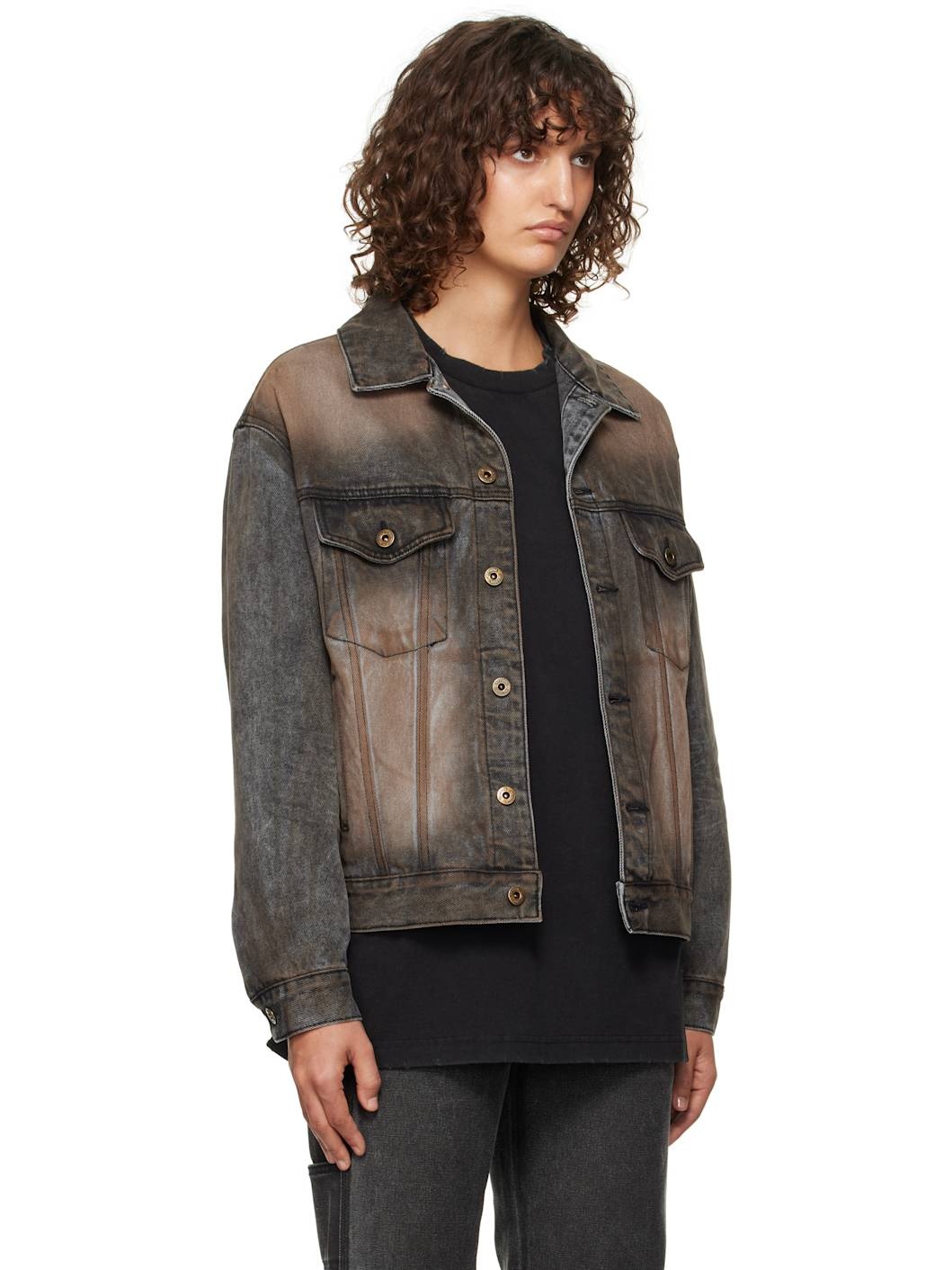 Black Washed Denim Jacket - 2