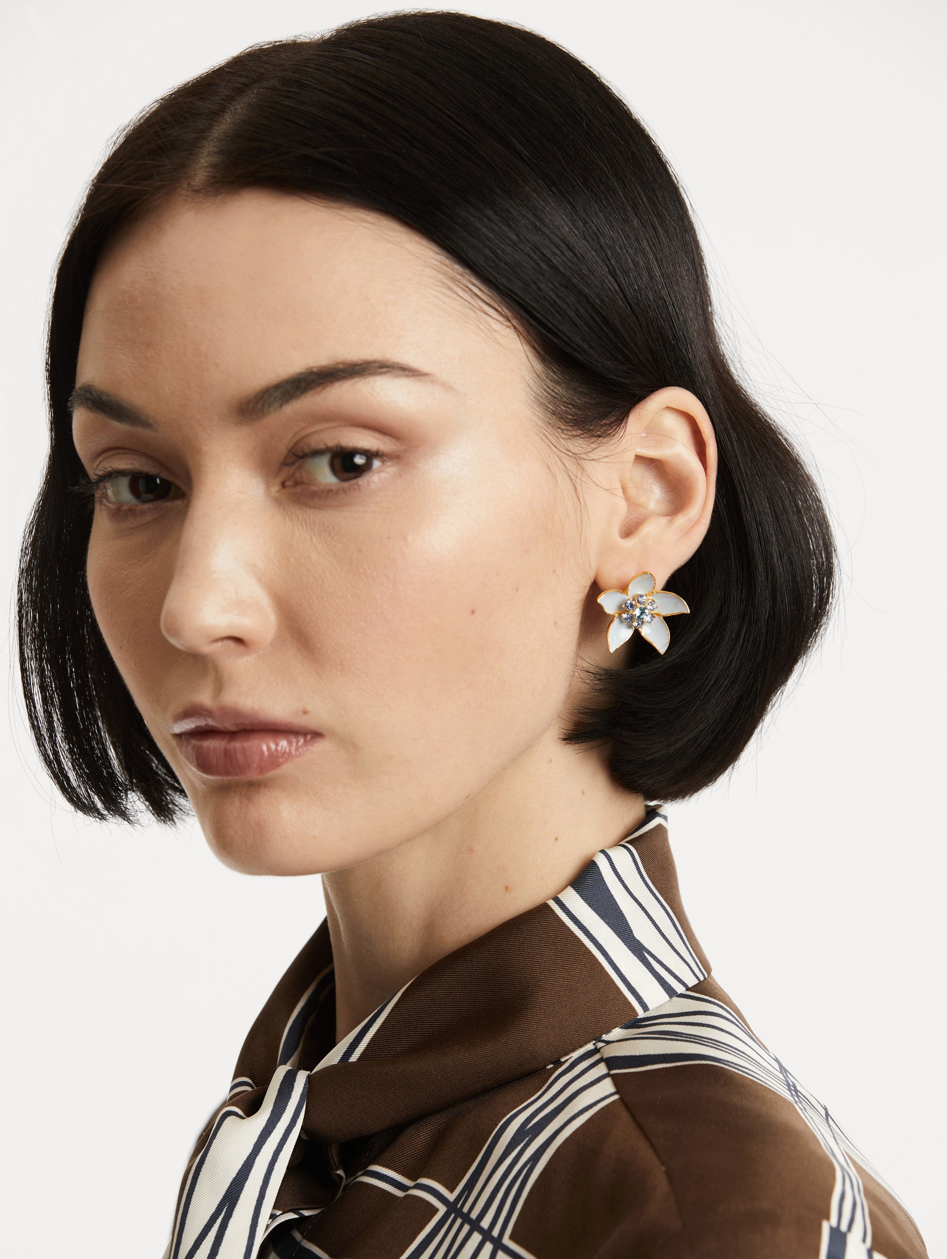 ENAMEL JASMINE EARRINGS - 2