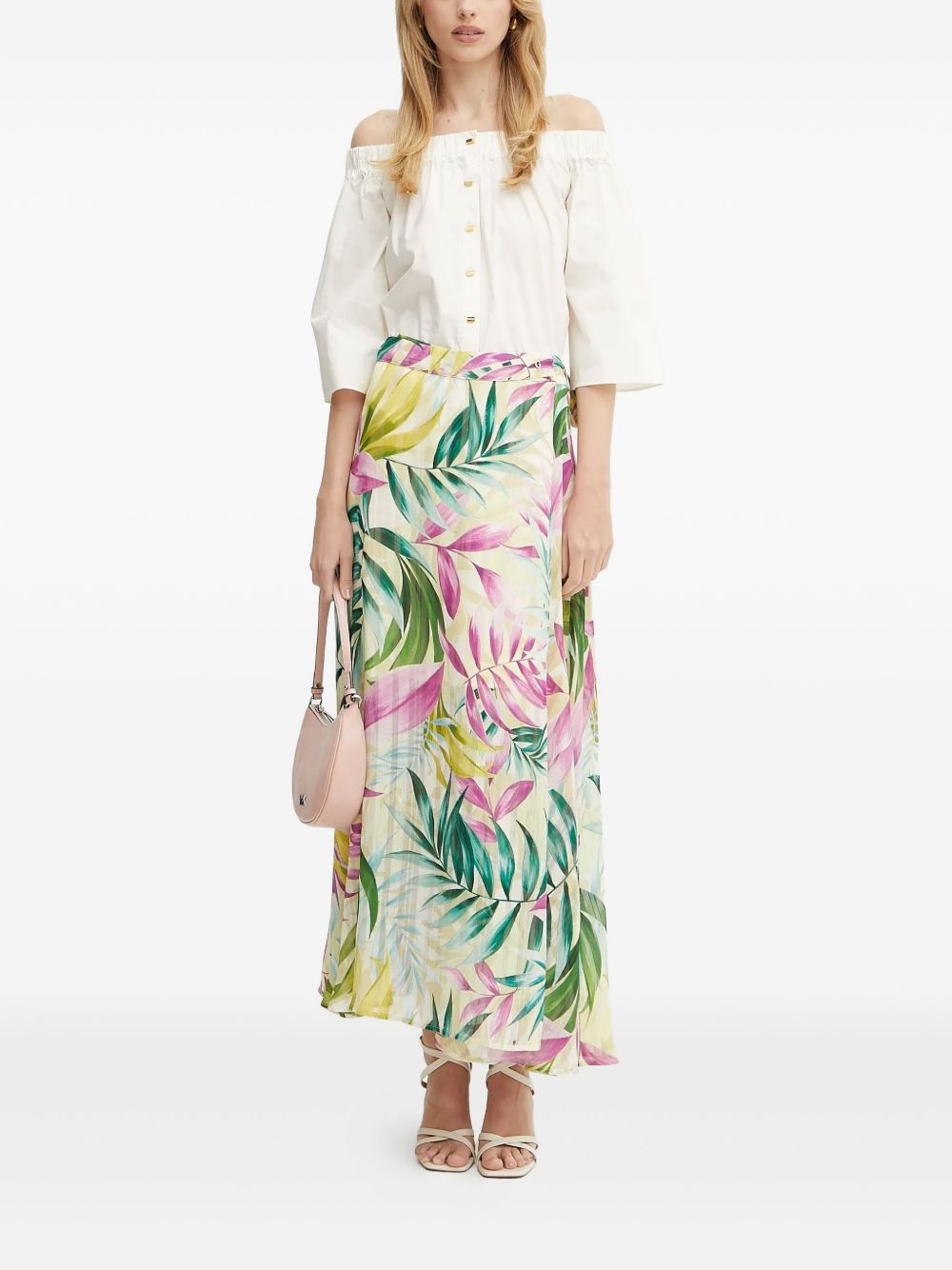 tropical-print wrap maxi skirt - 2