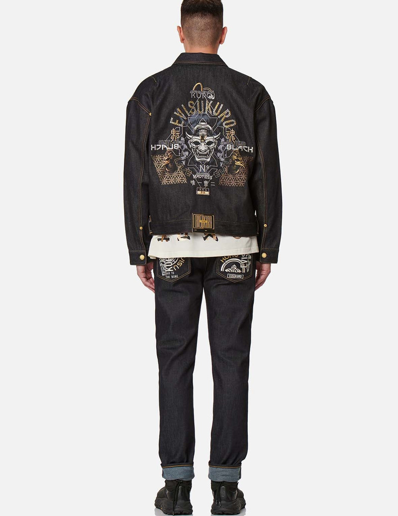 Hannya and Logo Embroidered Denim Jacket 5
