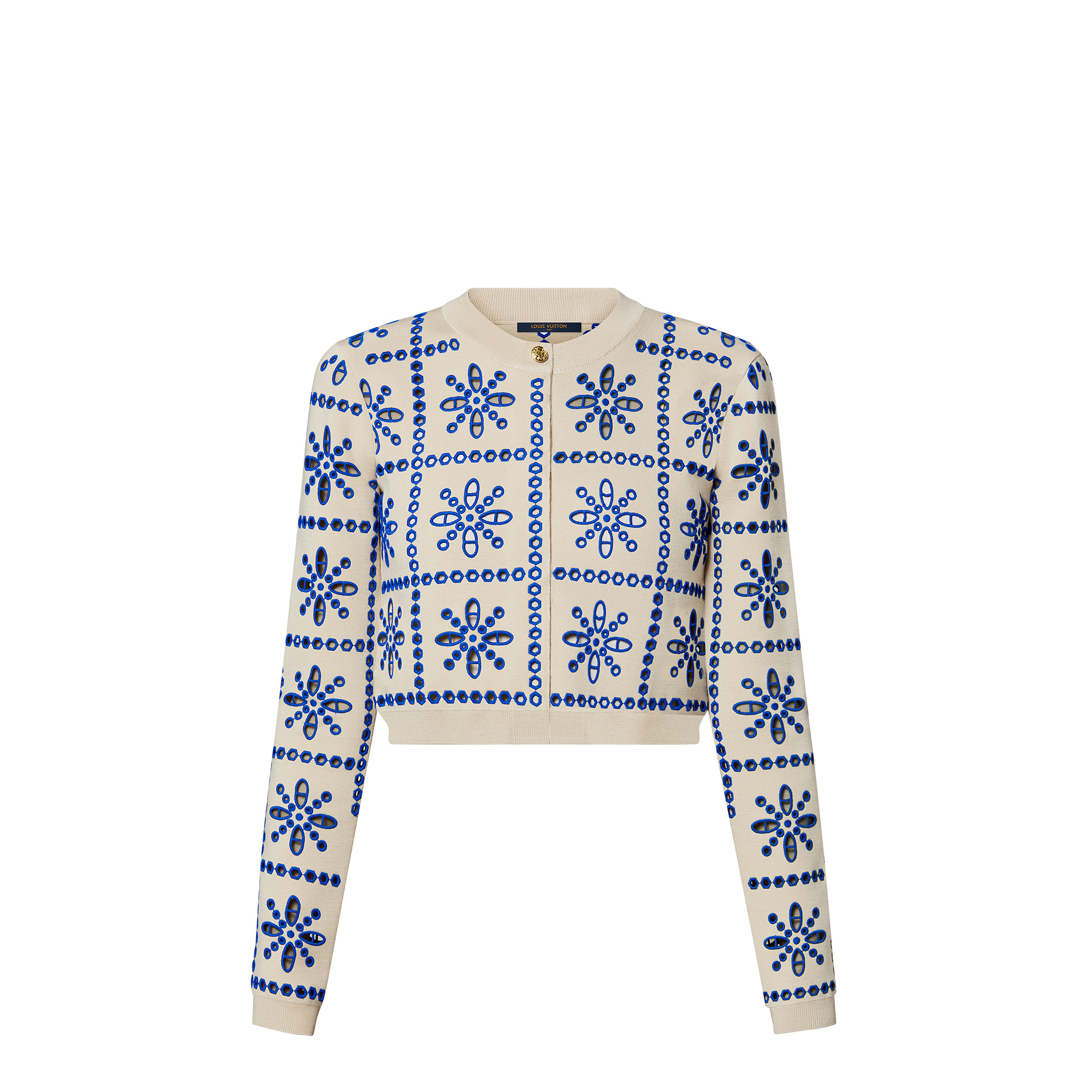 Broderie Anglaise Cropped Cardigan - 1