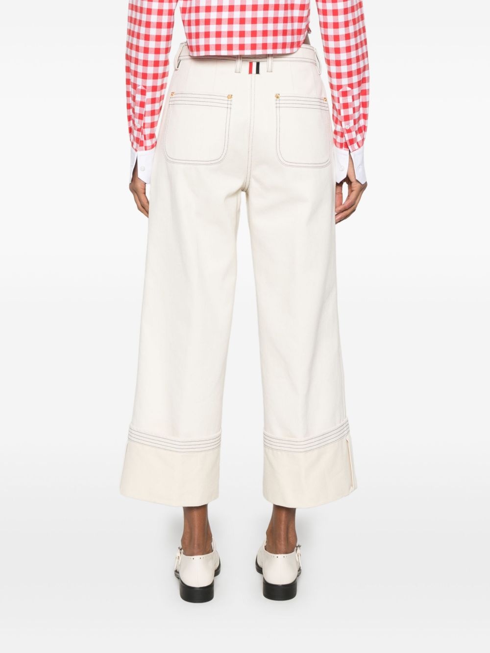 belted wide-leg jeans - 4