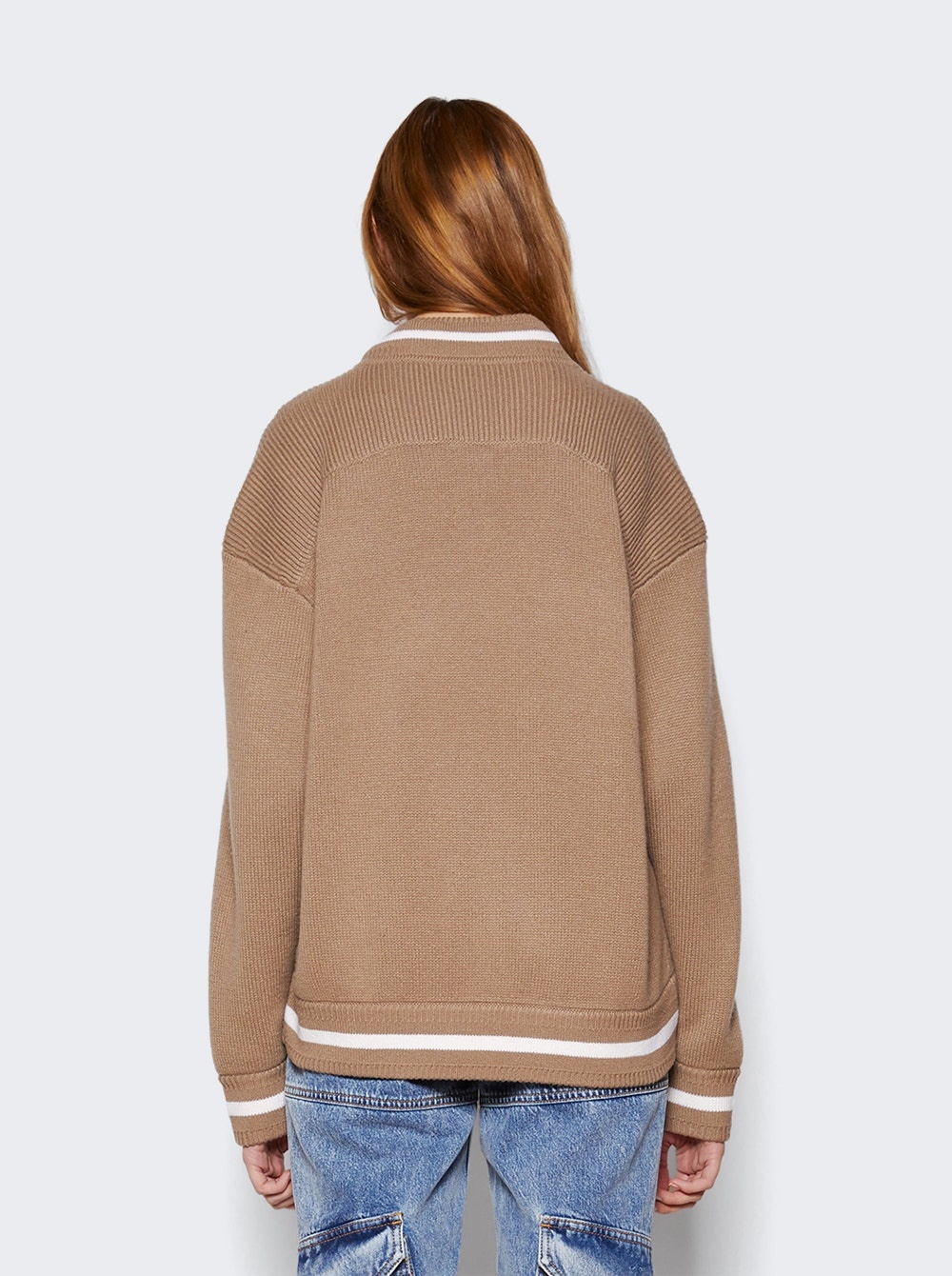 Varsity Bomber Jacket Beige - 5