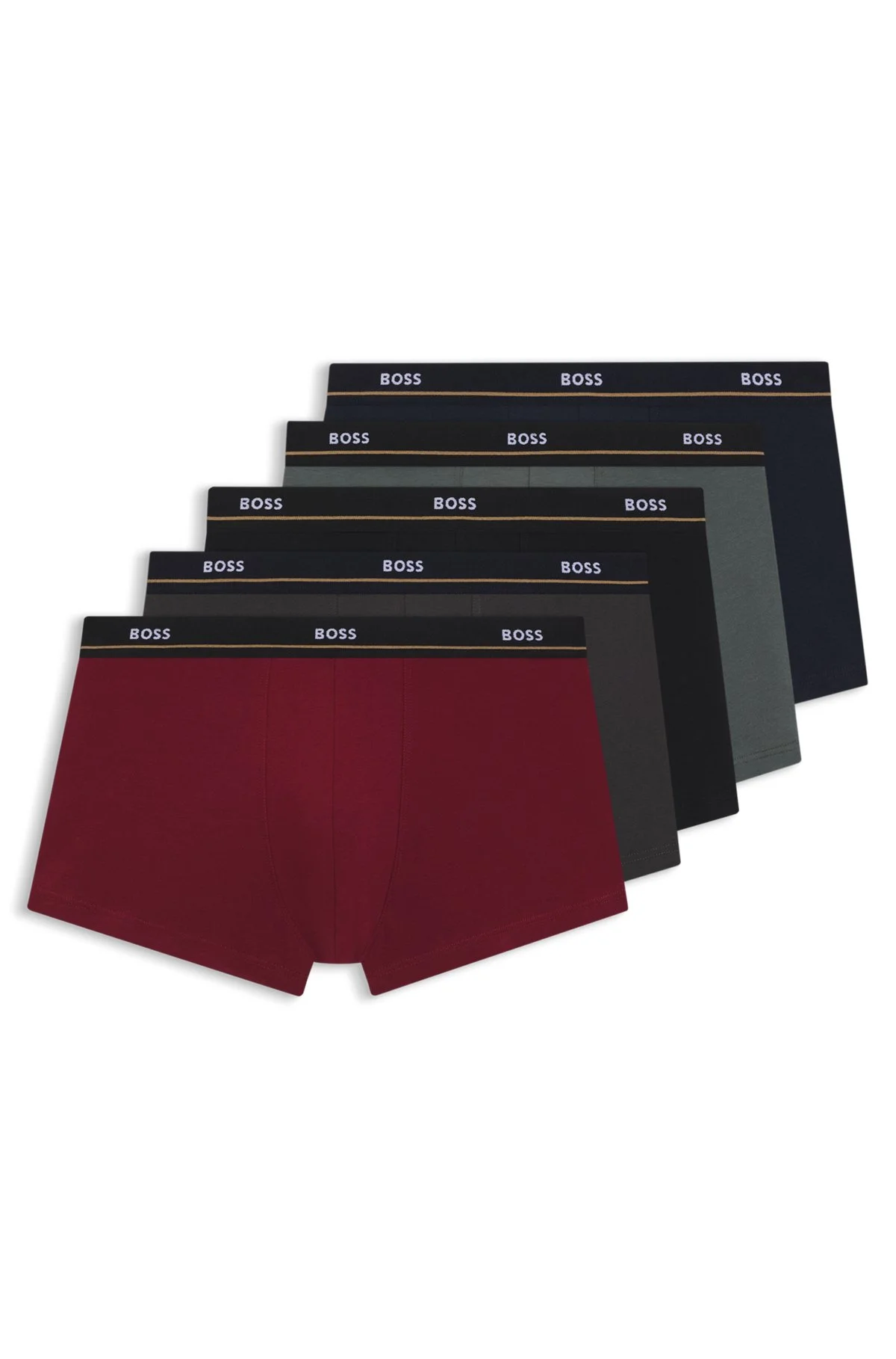 FIVE-PACK OF STRETCH-COTTON TRUNKS WITH LOGO WAISTBANDS - 1