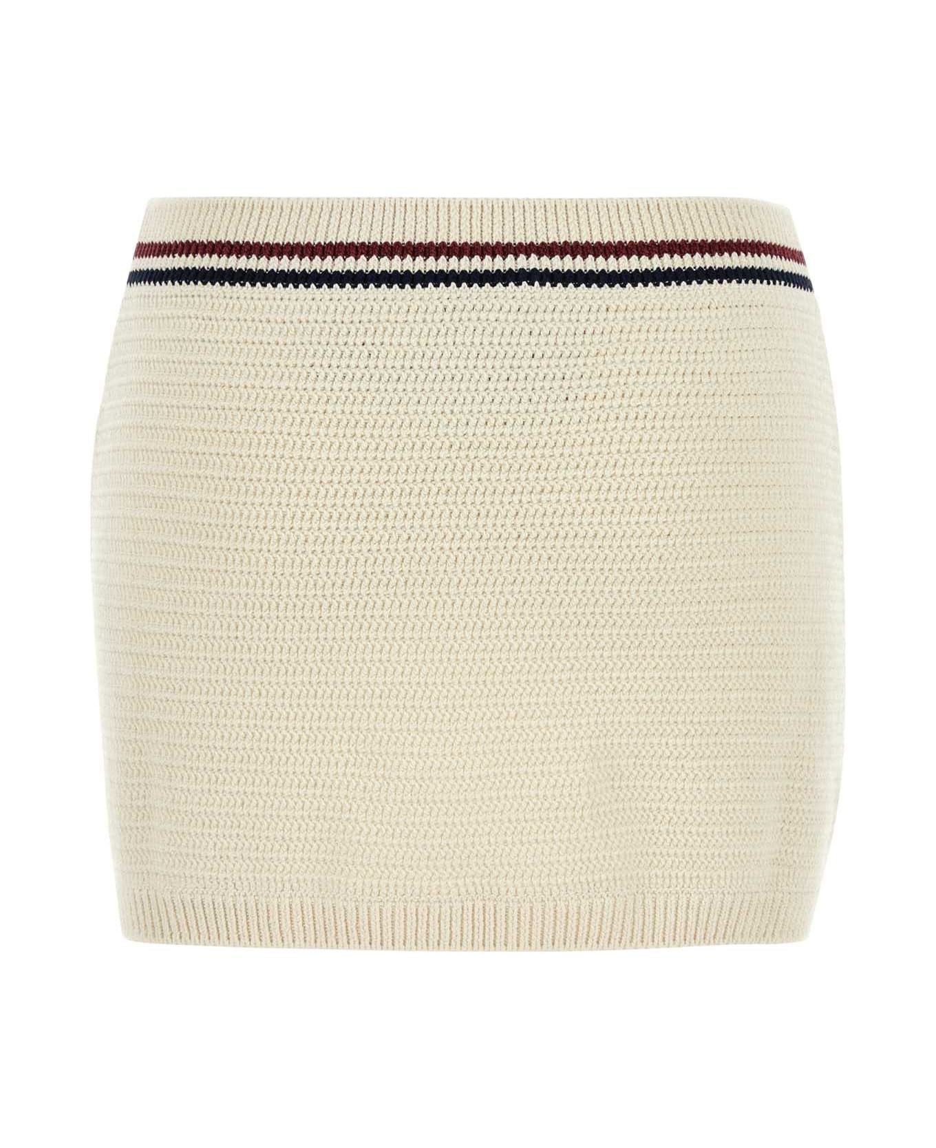 Ivory Stretch Crochet Mini Skirt - 2