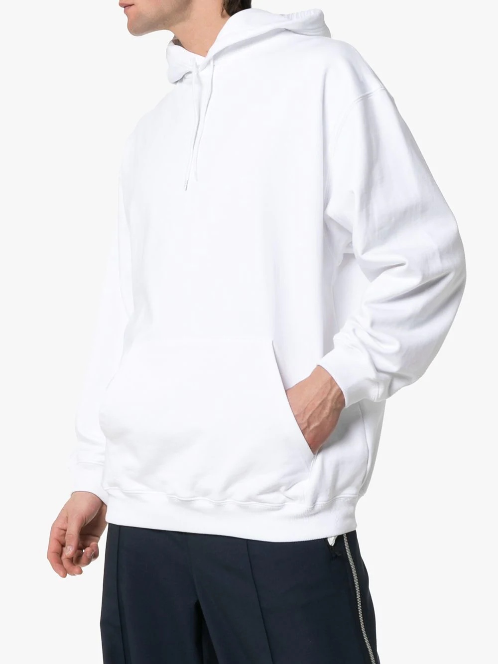 logo print oversized hooded jumper - 3