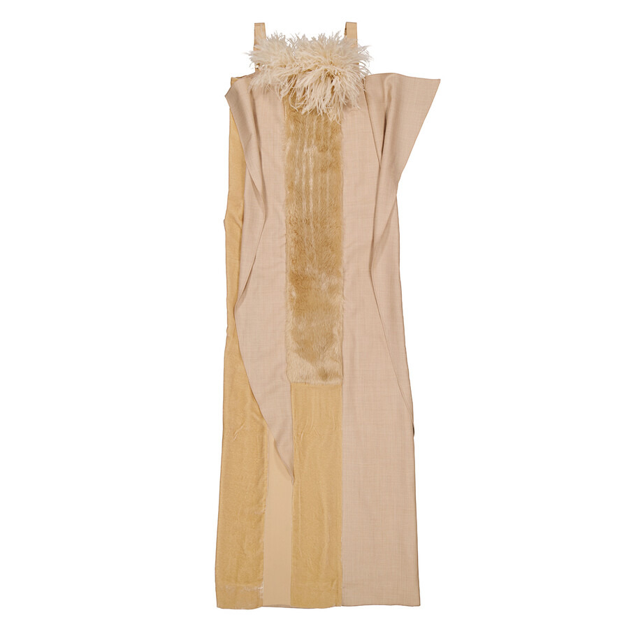 Burberry Panelled Wool Silk And Velvet Gown With Feather Detail - 2