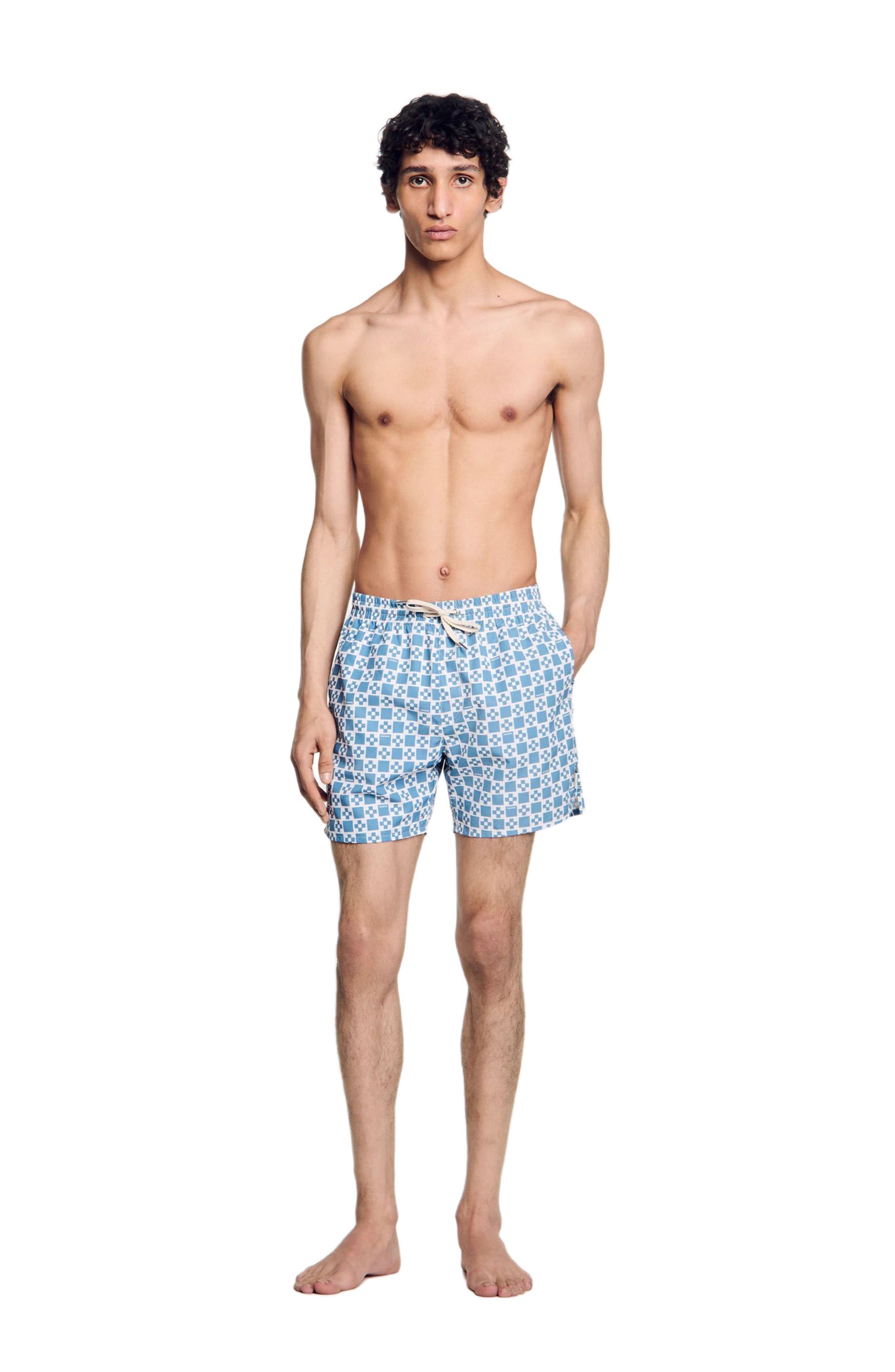 SANDRO Square Cross swim shorts in Blue Sky at Nordstrom - 7