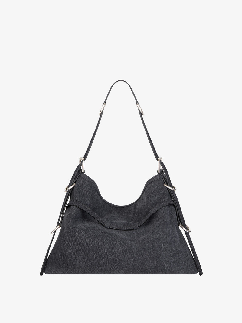 MEDIUM VOYOU BAG IN DENIM 5
