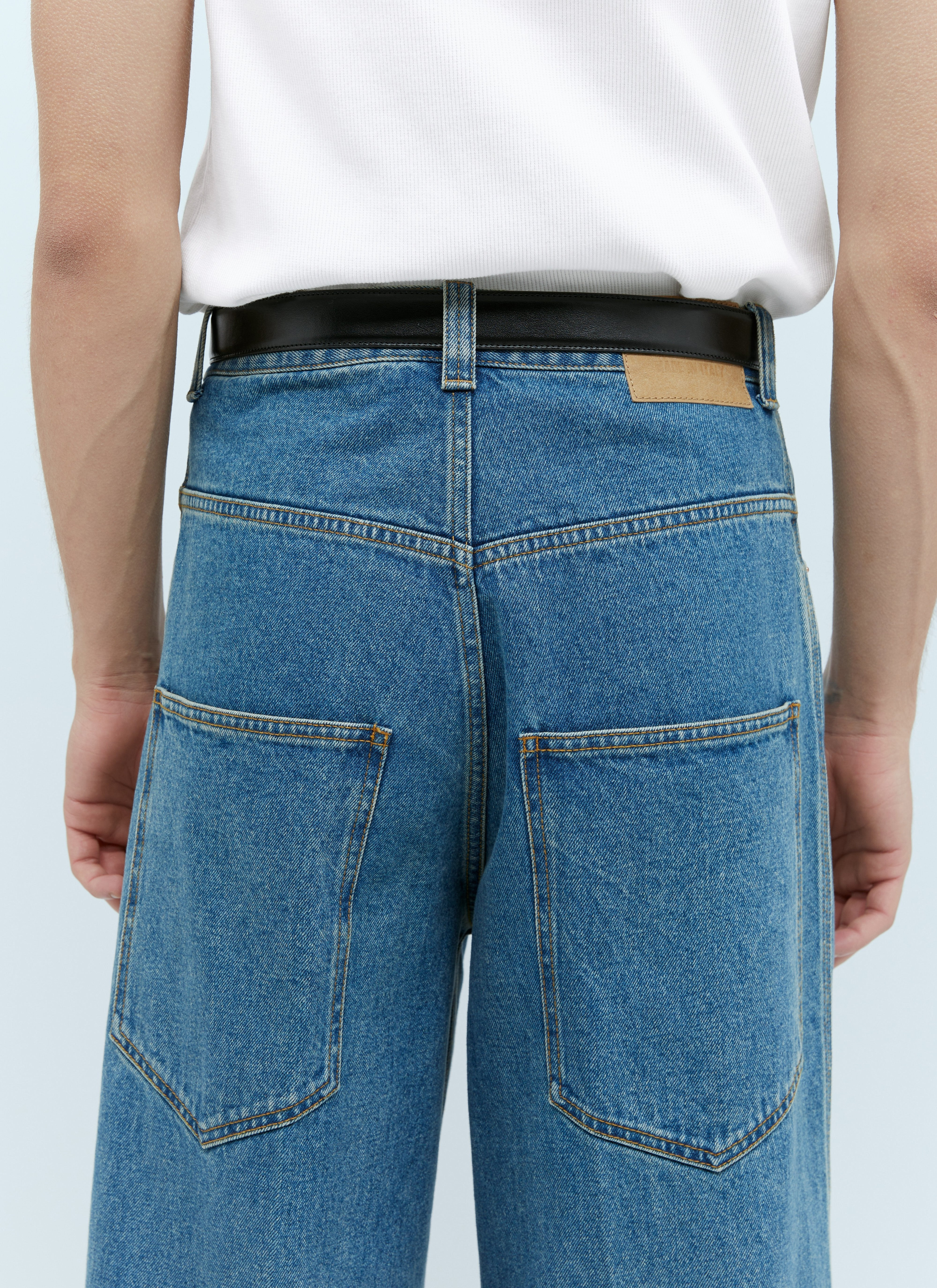 Gucci Men Rectangle Buckle Leather Belt - 5