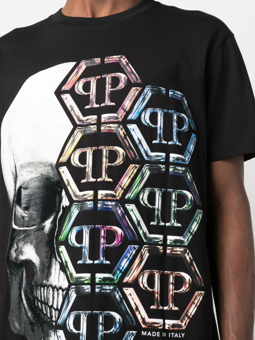 logo-print skull T-shirt - 5