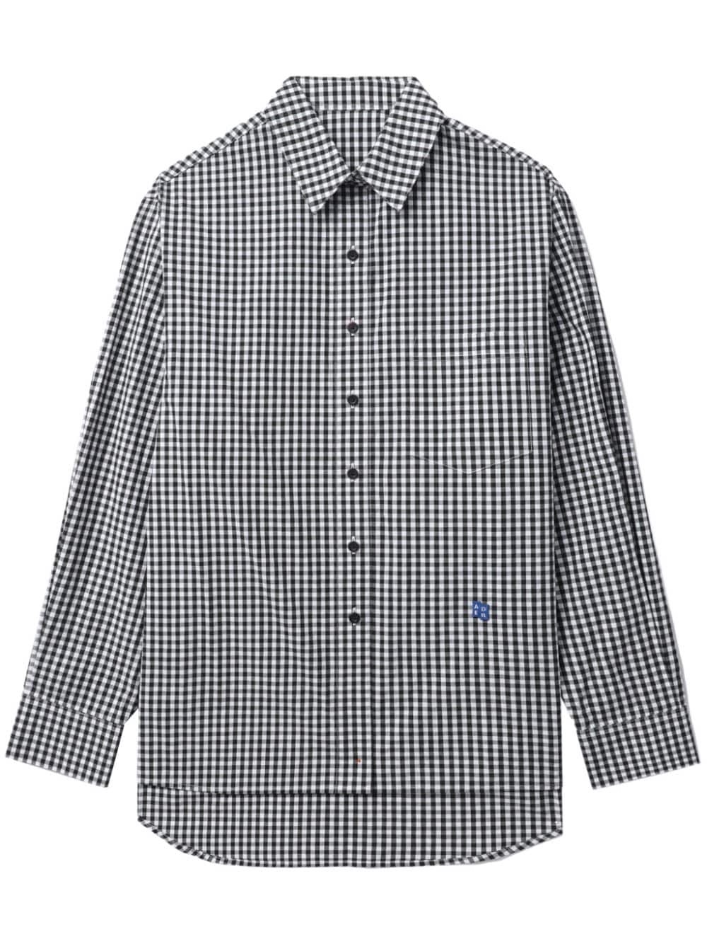 Tetris-appliquÃ© checkered shirt - 1
