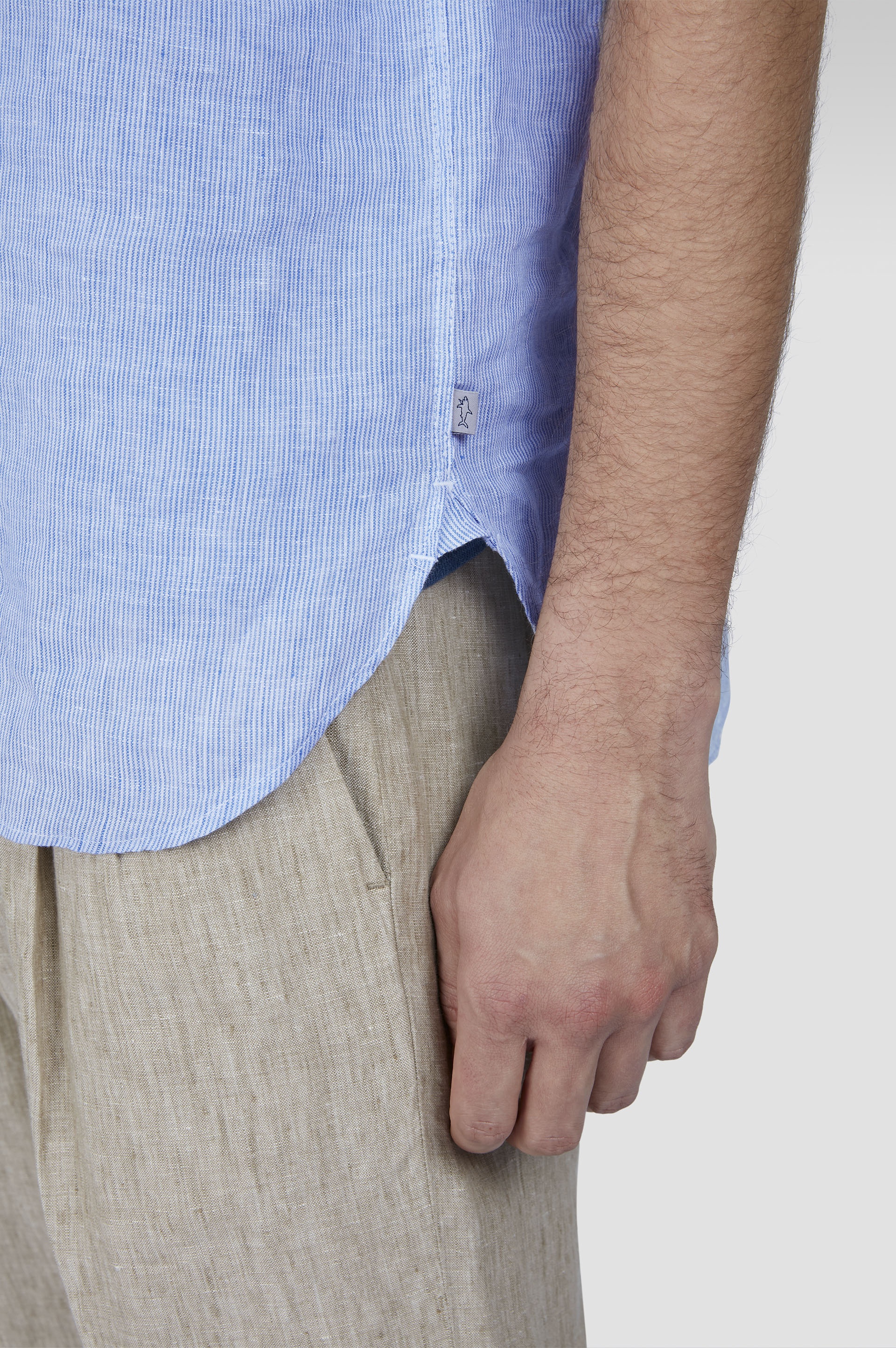 LINEN POPOVER SHIRT WITH SHORT SLEEVES - 6