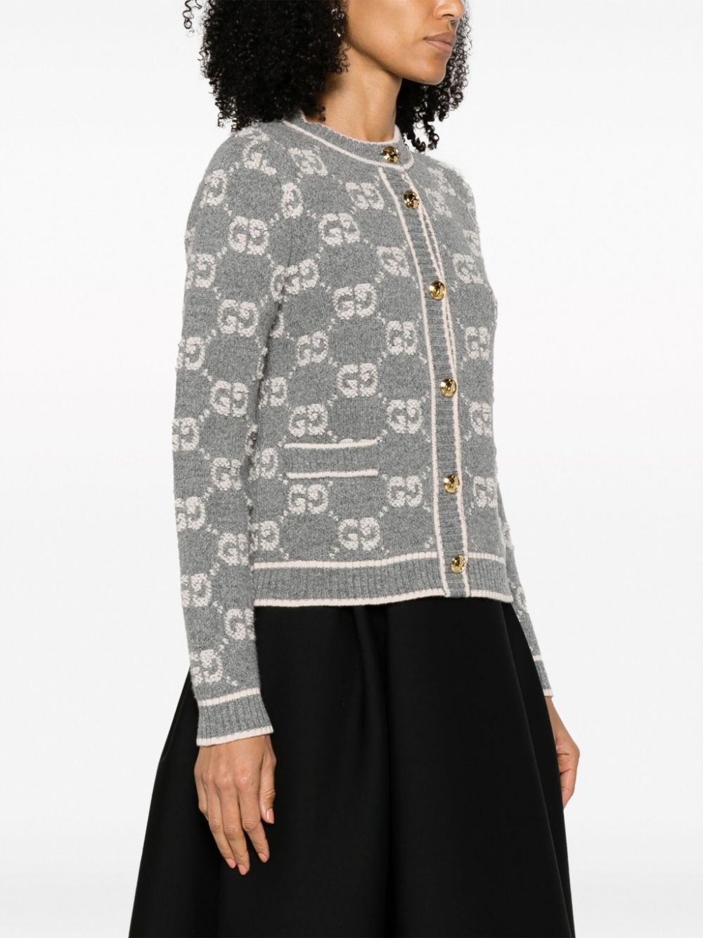 GG jacquard wool bouclÃ© cardigan - 3
