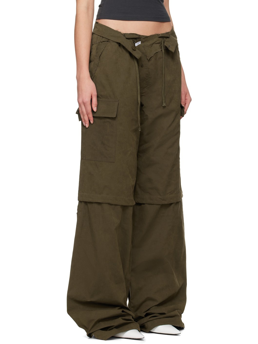 Khaki Baggy Cargo Pants - 2