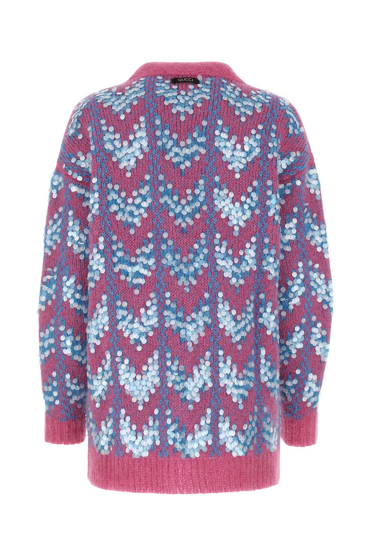 Gucci Women Two-Tone Mohair Blend Oversize Cardigan - 2