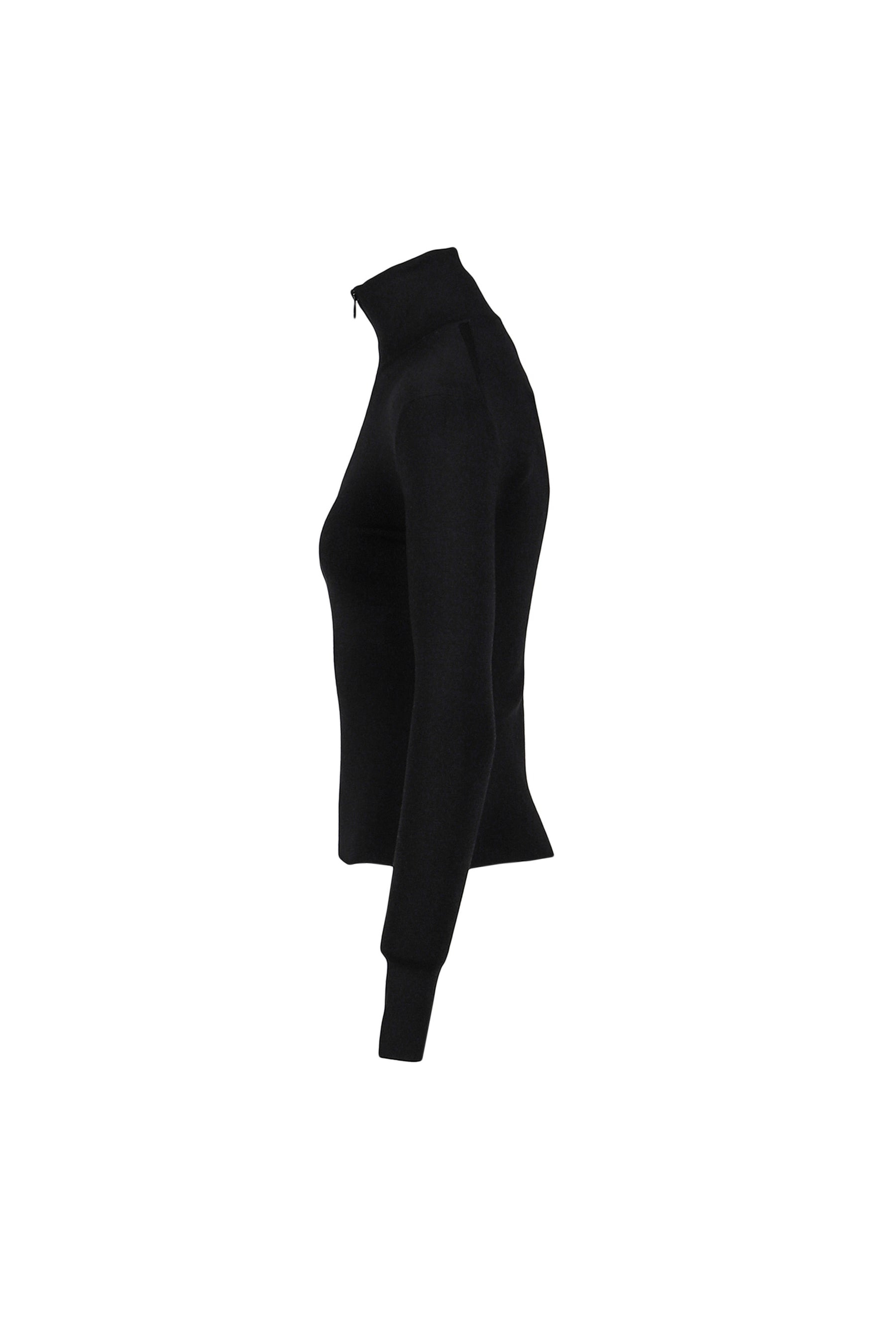 ZIPPED MOCKNECK SWEATER / BLACK - 3
