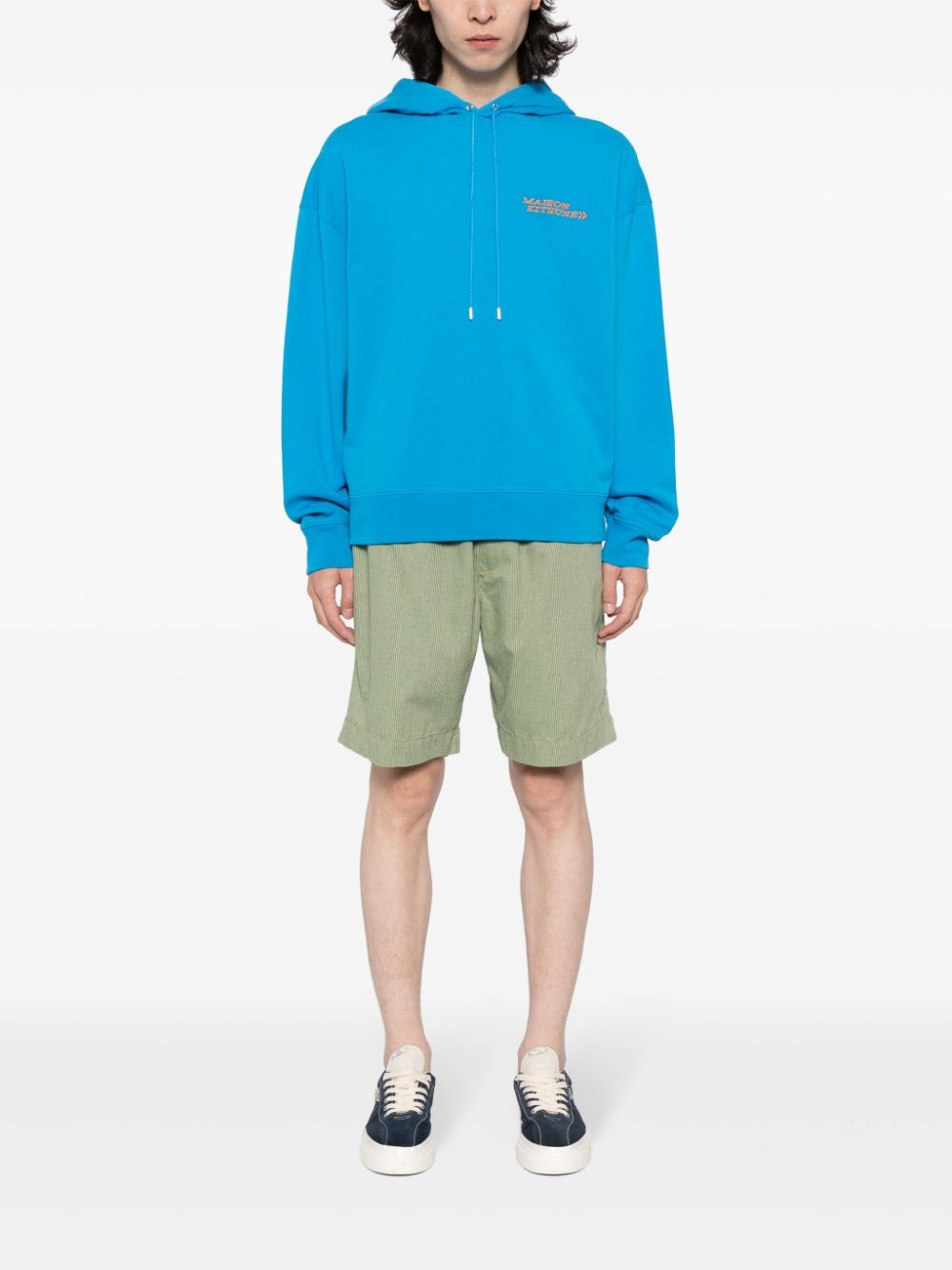 embroidered-logo cotton hoodie - 2
