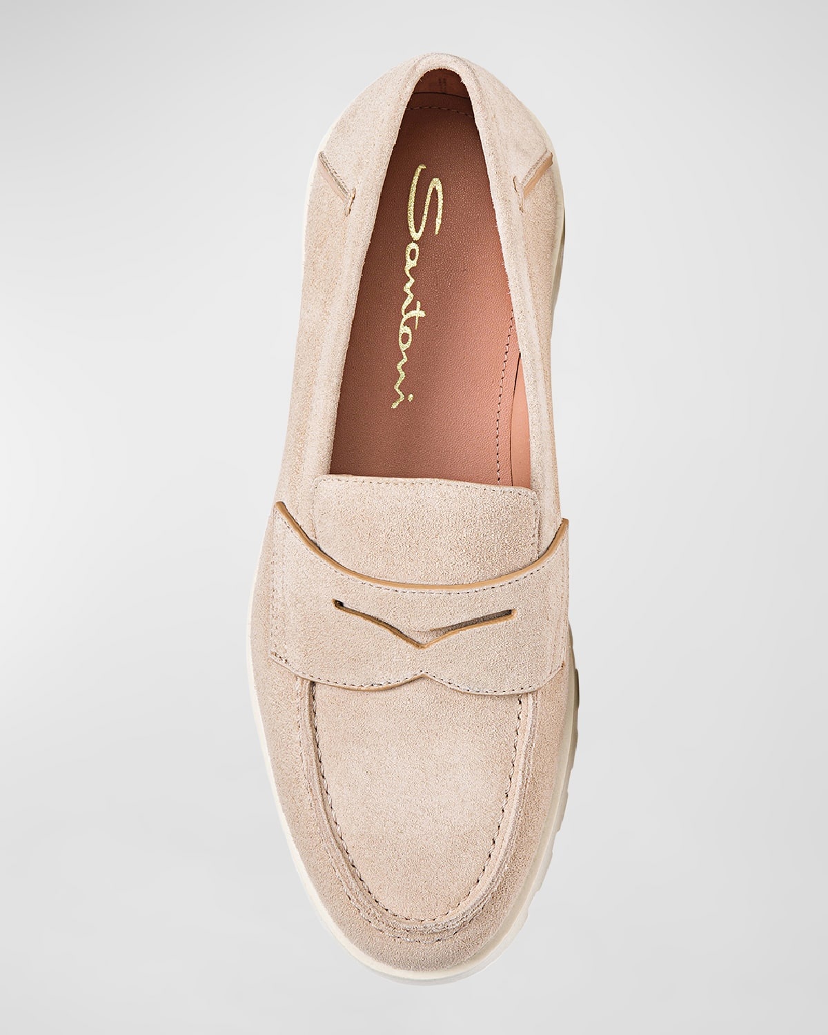 Sporty Suede Penny Loafers - 4