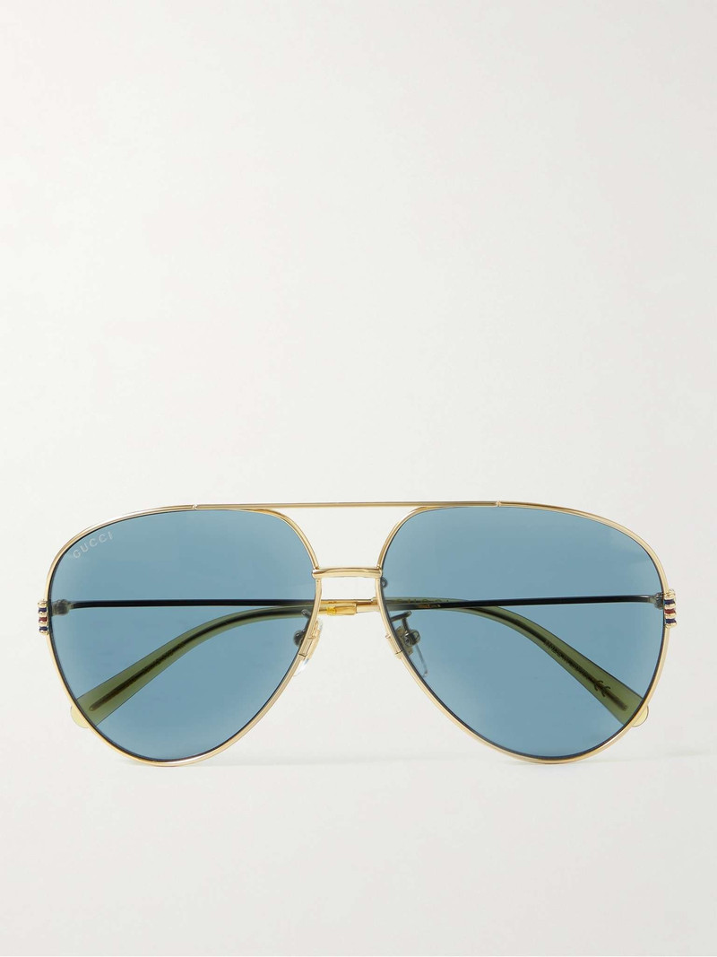 Aviator-Style Gold-Tone Sunglasses 1