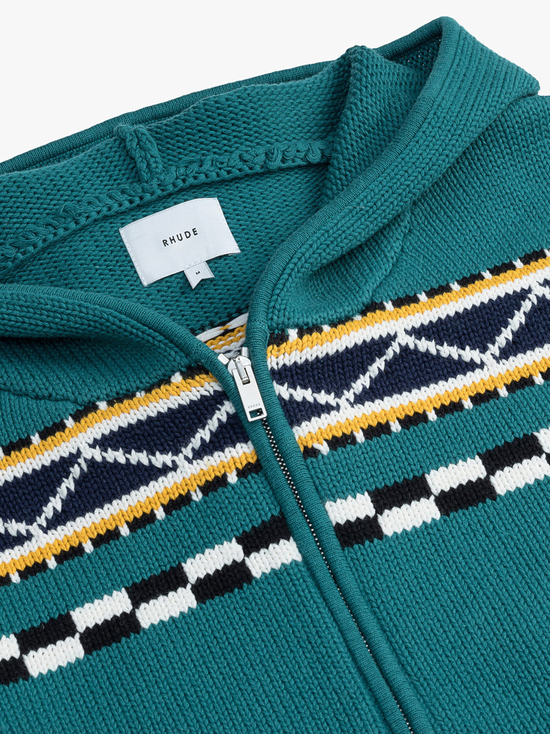 RHUDE BATEAU KNIT ZIP UP HOODIE 3