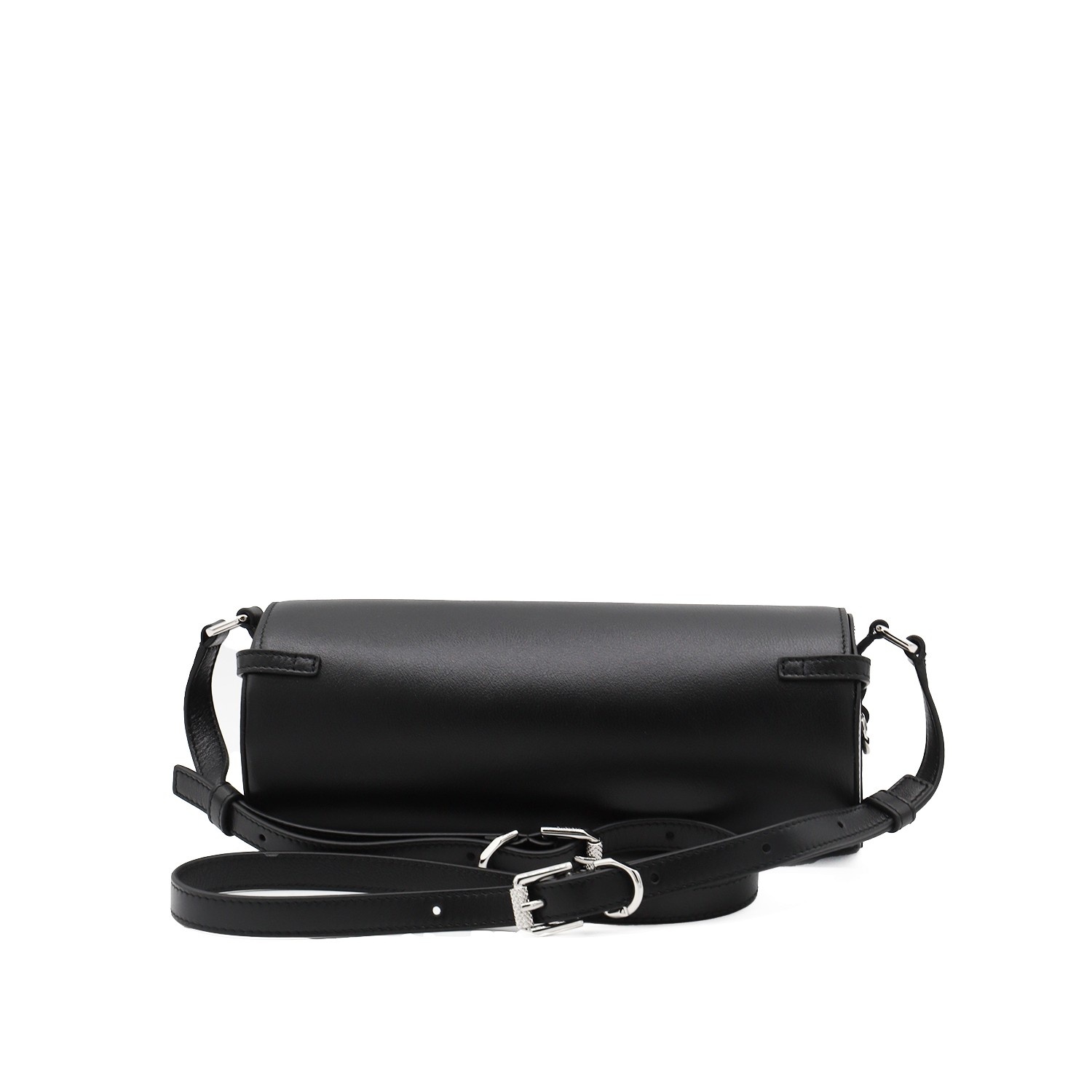 BLACK LEATHER CROSSBODY BAG - 3