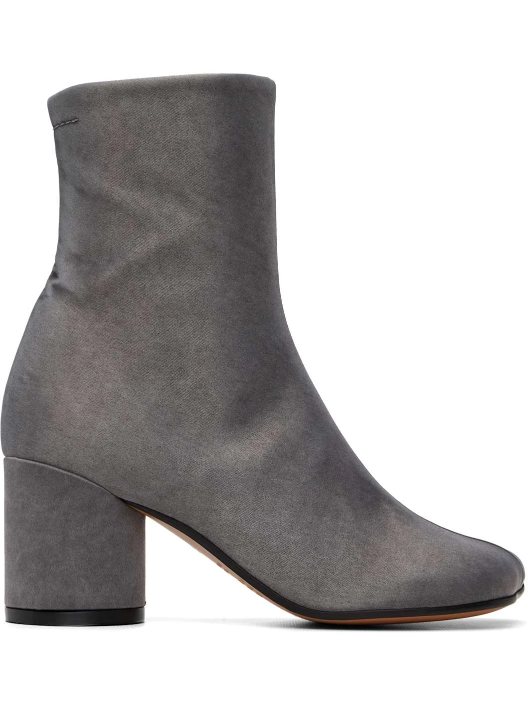 Gray Satin Anatomic Ankle Boots - 1