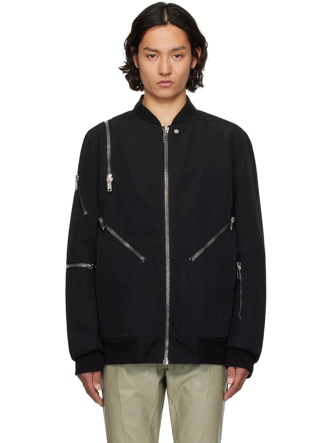 Black Hollywood Jumbo Headon Flight Jacket - 1