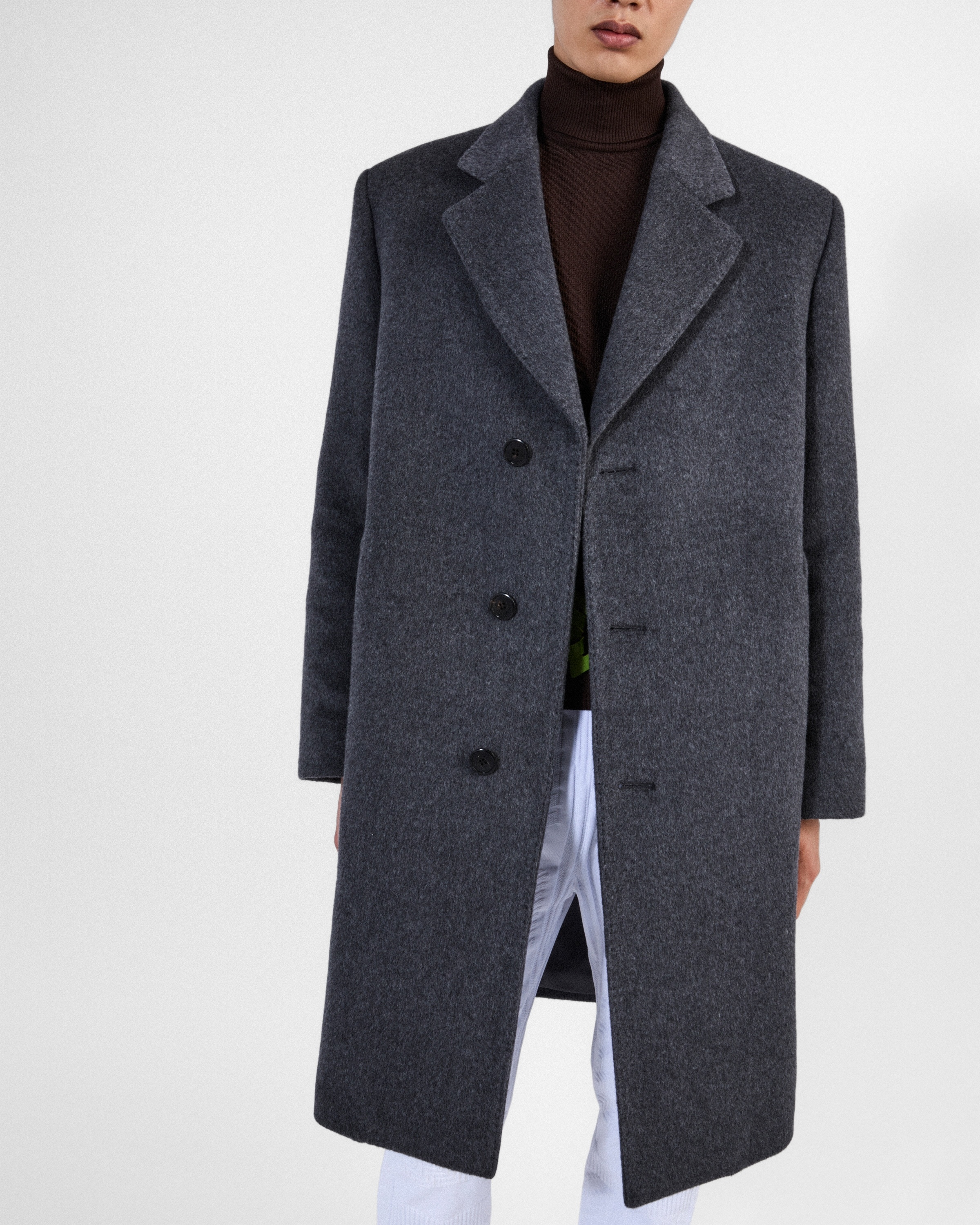 Single-breasted wool coat - 6