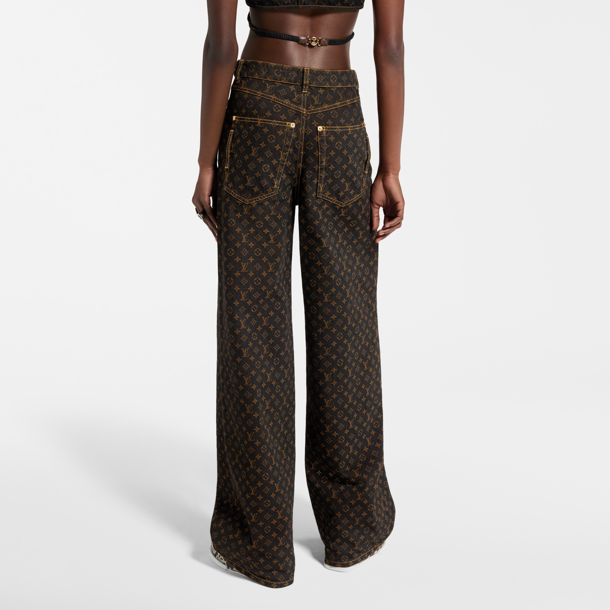 Monogram Straight-Cut Jeans - 4