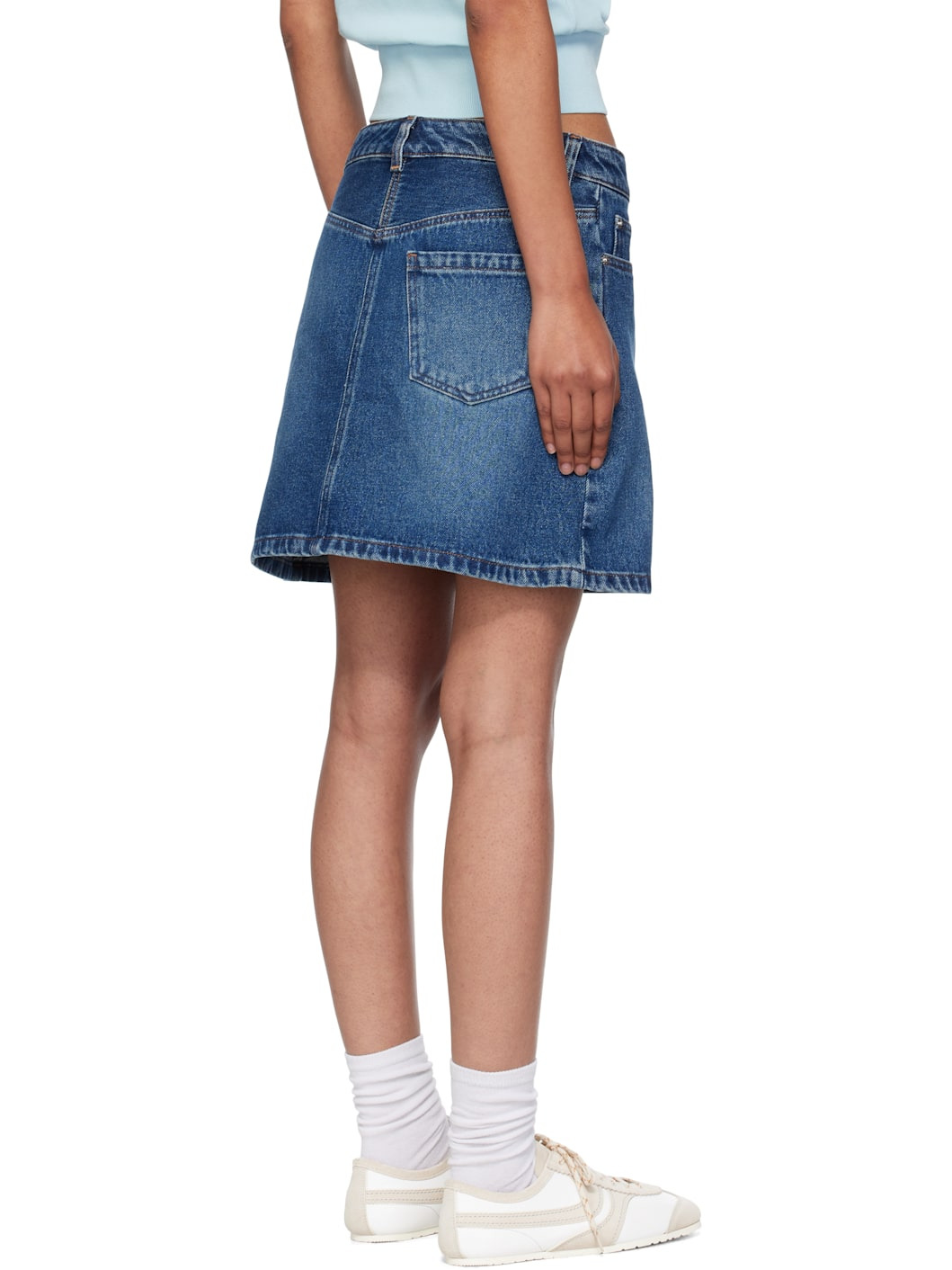 Blue Moss Denim Miniskirt - 3