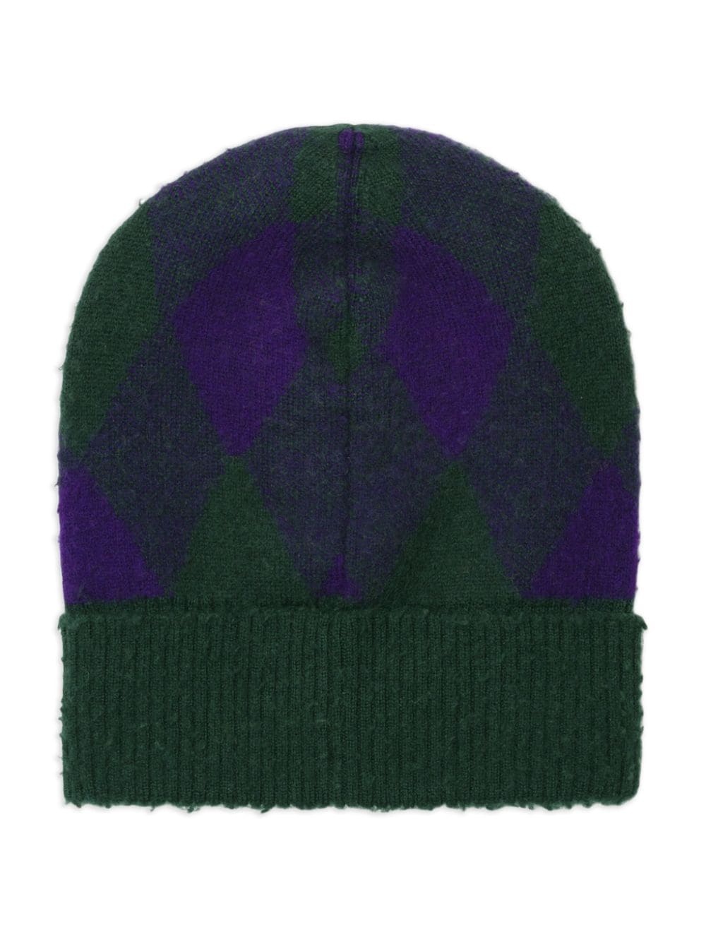 intarsia-knit logo argyle checked beanie - 2