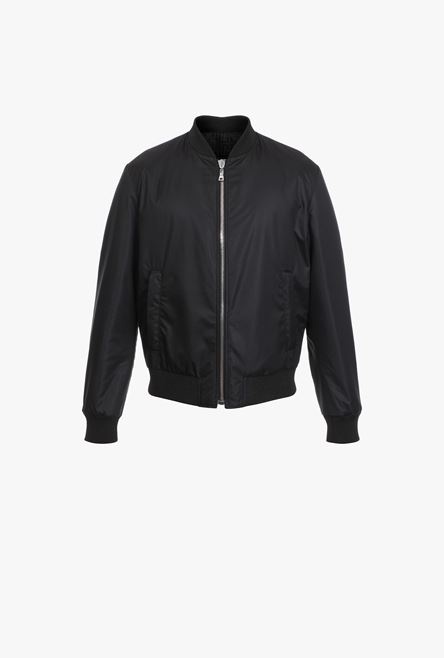 Reversible black bomber jacket with embossed Balmain logo - 1