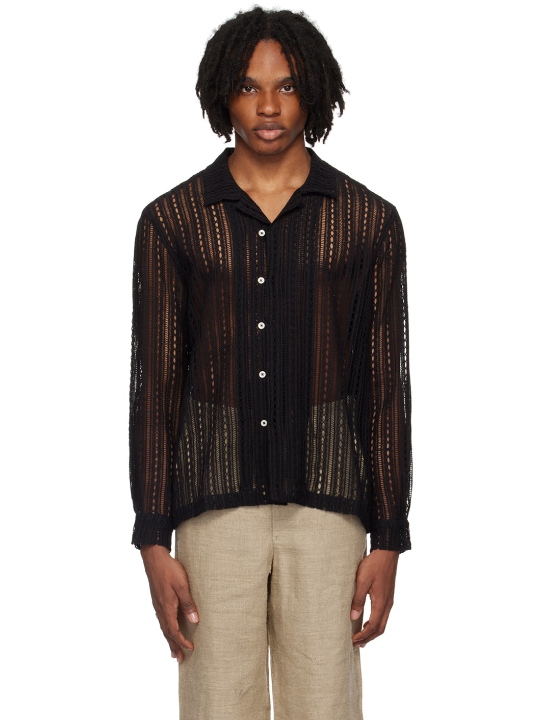 Black Meandering Shirt - 1