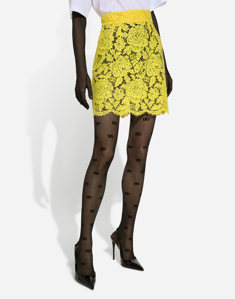 Branded floral cordonetto lace miniskirt 4