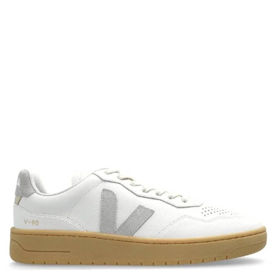 Veja V-90 Leather Low-Top Sneakers - 1