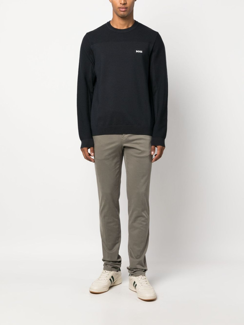 BOSS logo-patch round-neck jumper outlook