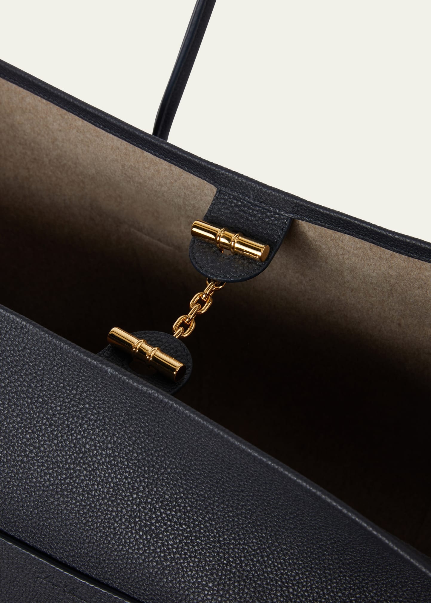 Ghiera Grained Leather & Cashmere Tote Back - 4