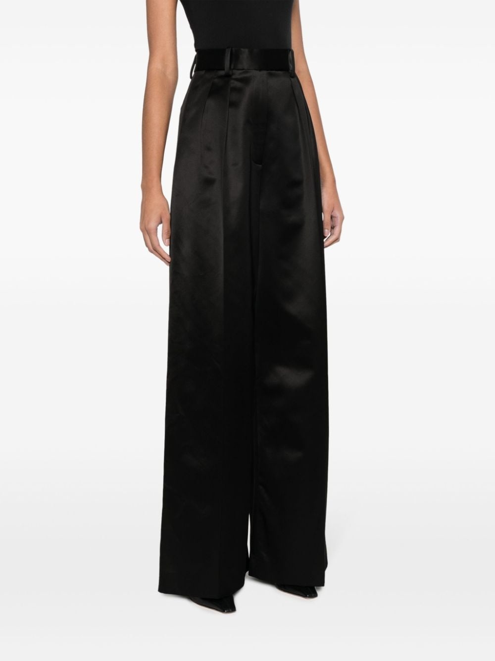 Teyana high-waisted satin trousers - 3