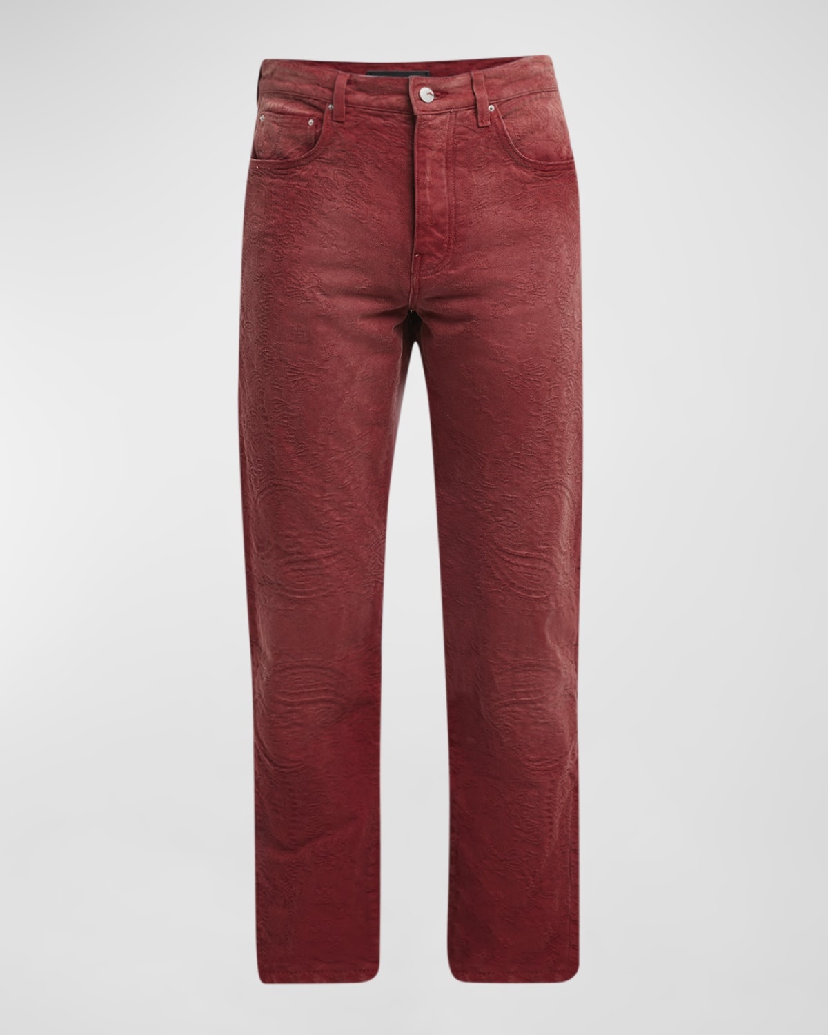 Men's Bandana Jacquard Straight-Leg Jeans - 1