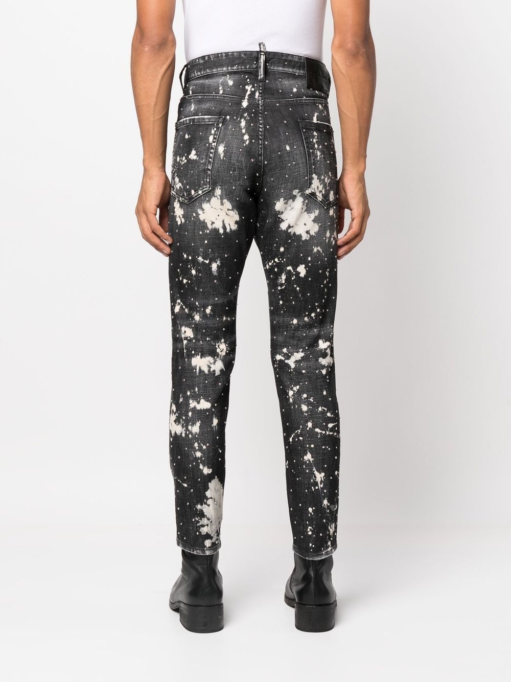 paint splatter-print denim jeans - 4