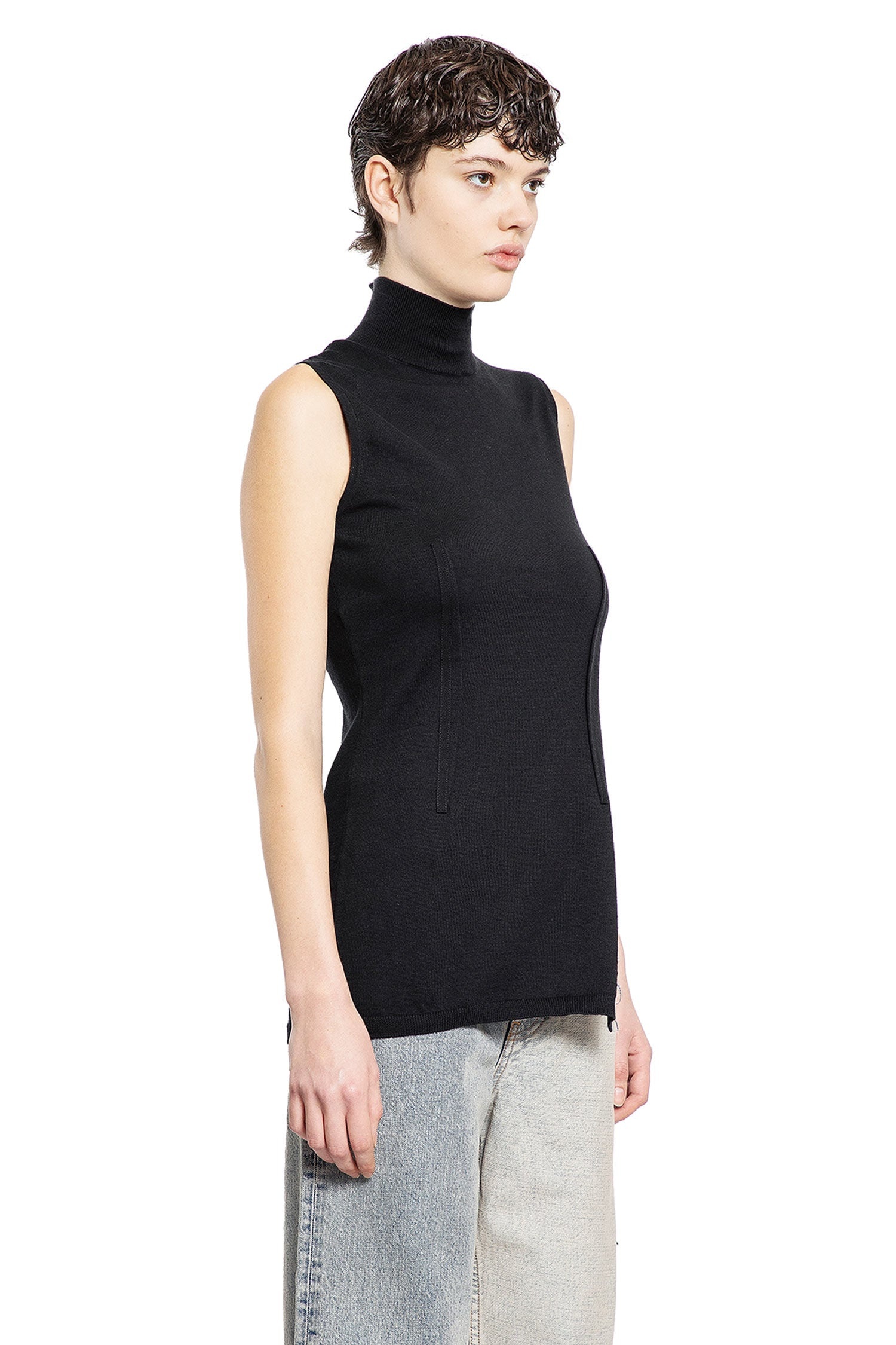 Asymmetric-Turtleneck-Knit-Top - 2