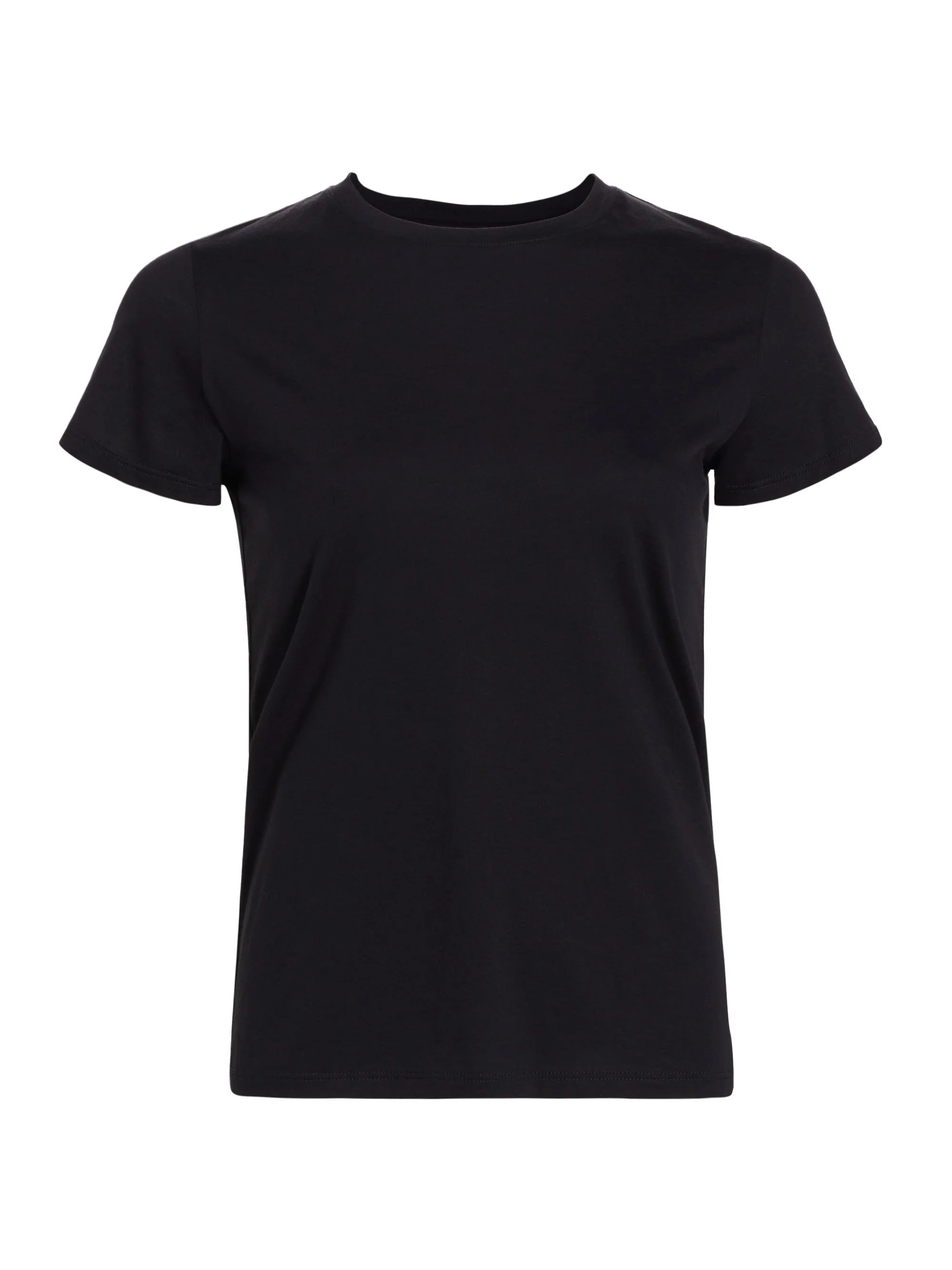 Women's Cotton Crewneck T-Shirt - Black - 1
