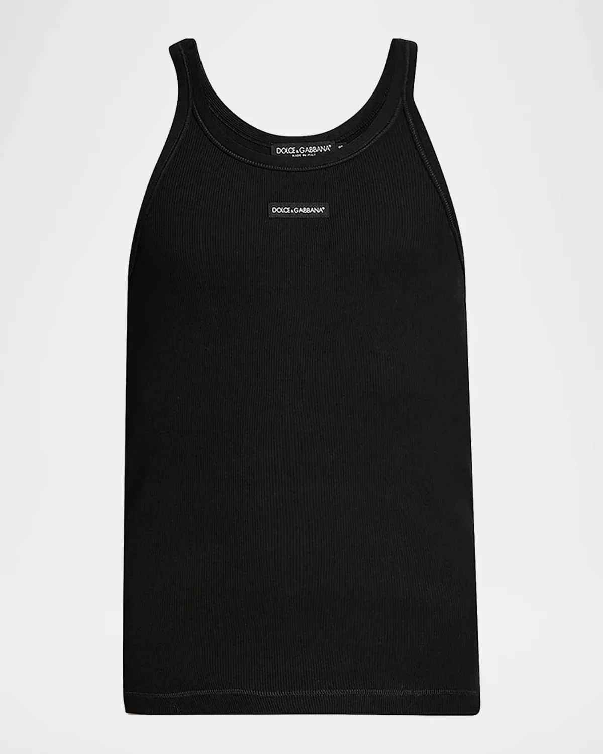 Men's Etichetta Rib Jersey Cotton Tank Top - 1