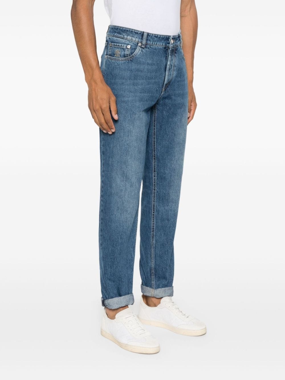 logo-embroidered jeans - 3