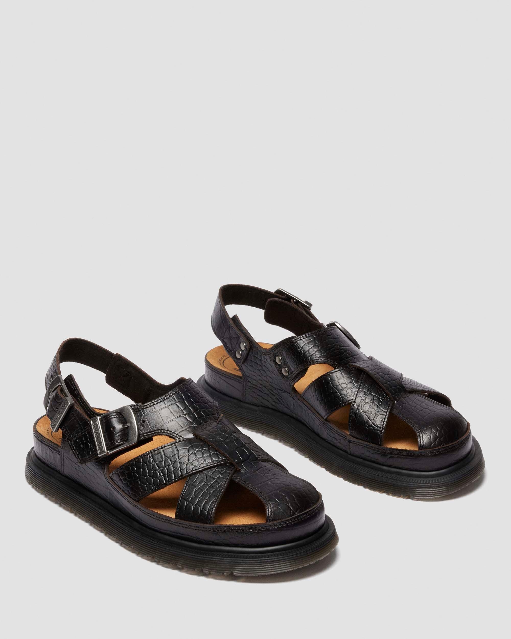 Archive Fisherman Crocodile Analine Leather Sandals - 9