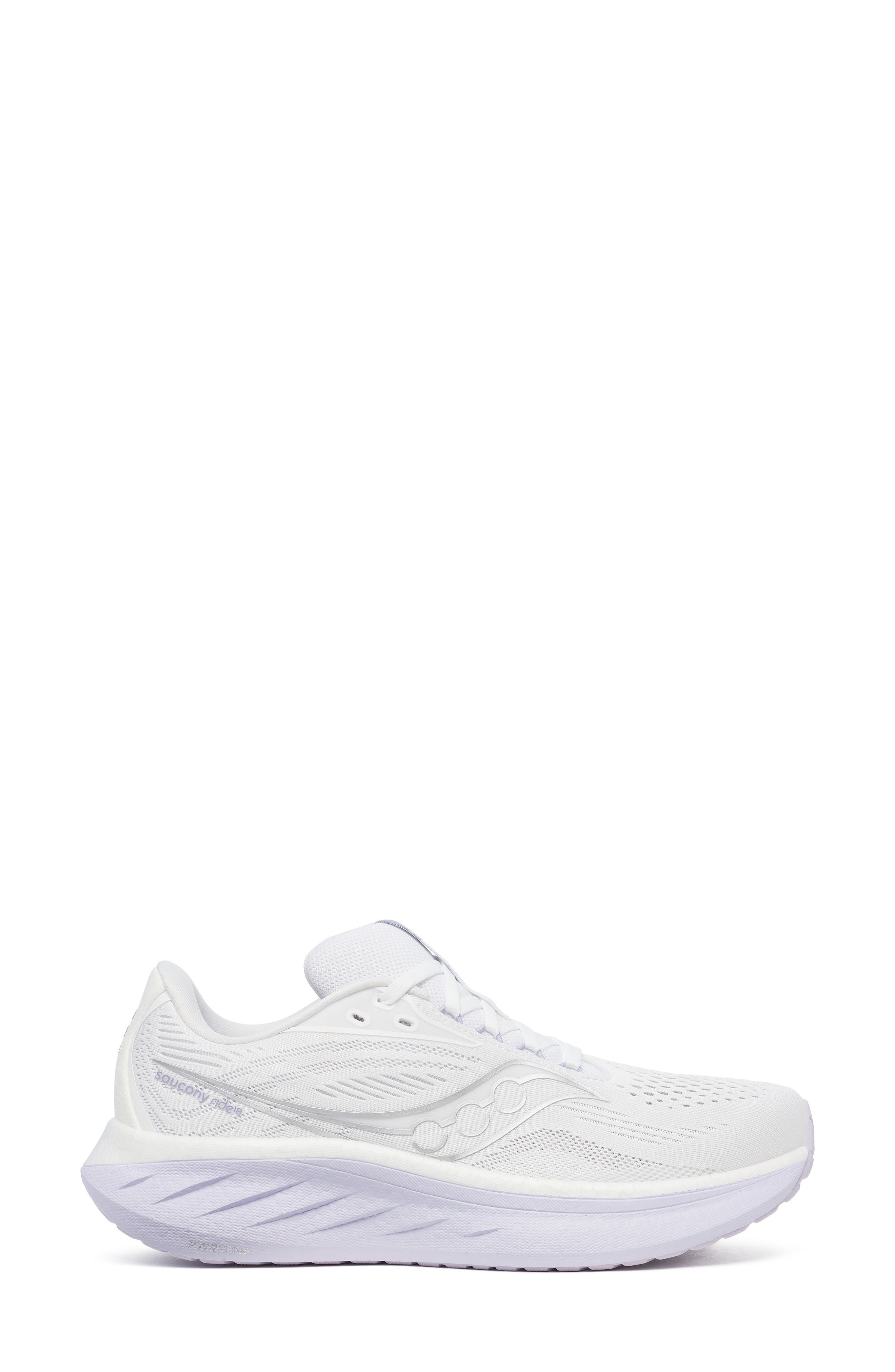 Saucony Ride 18 Running Shoe in White/Thistle at Nordstrom - 3